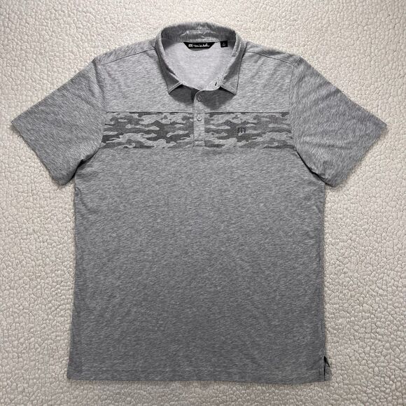 Travis Mathew Park It Polo Mens XL Camo Stripe Performance Golf Shirt Athliesure - Picture 1 of 9